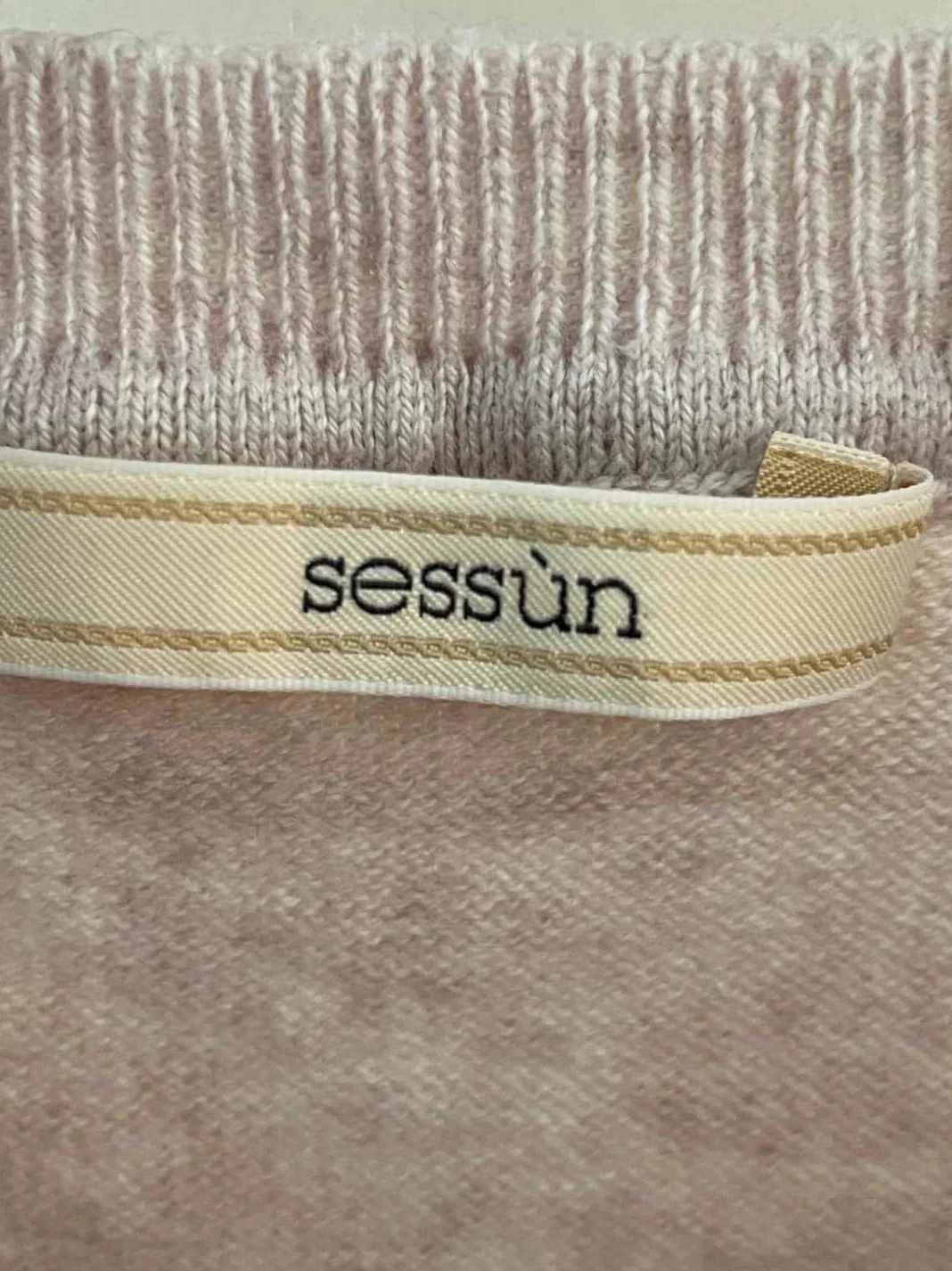 Jersey sin mangas Sessún Janet beige rosado de algodón cachemir talla M – photo 2